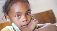A child fitted with hearing aids by AuditionSolidarité